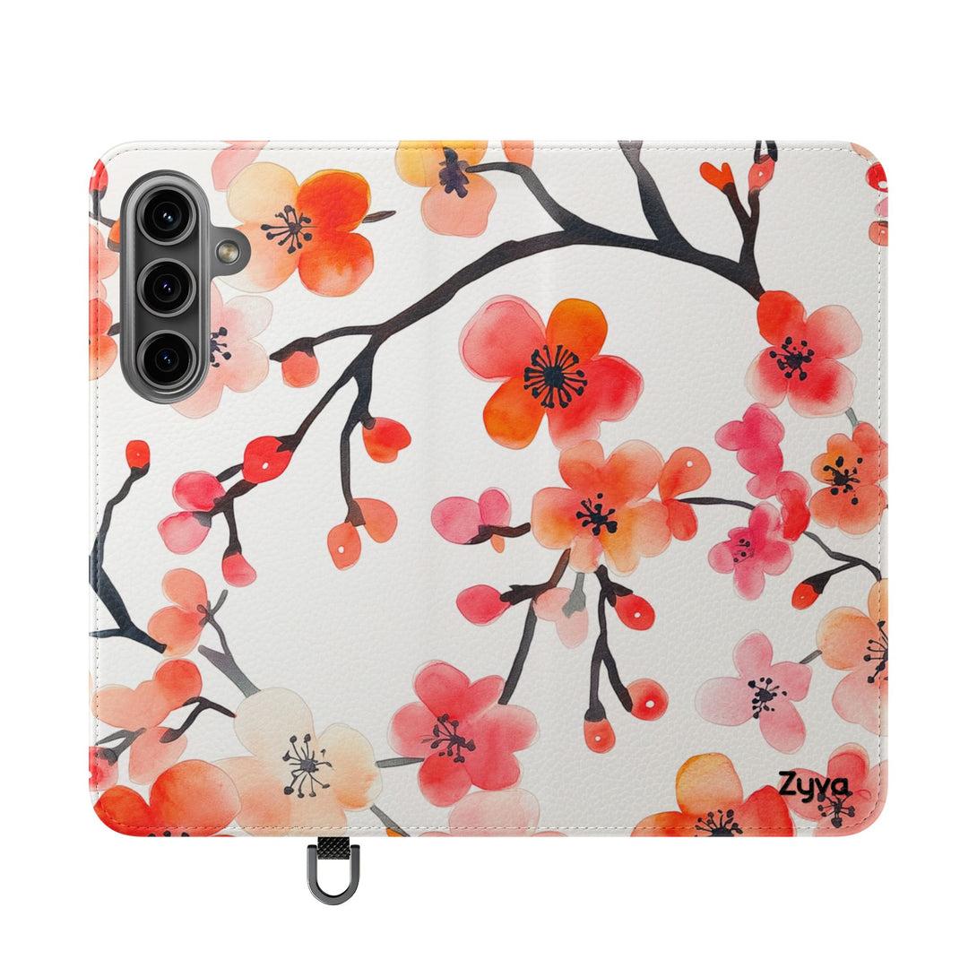 Red Floral Phone Folio Case