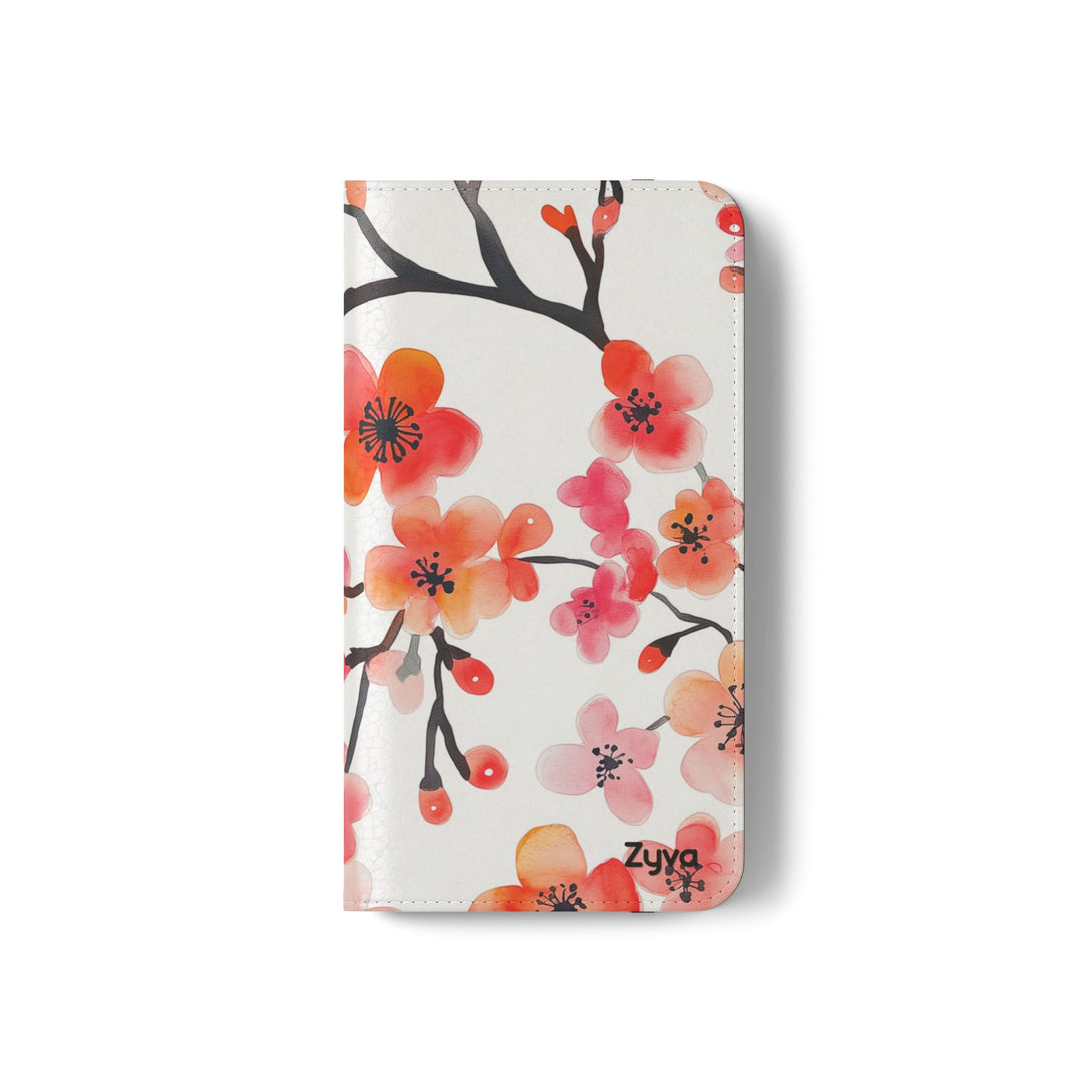 Red Floral Phone Folio Case