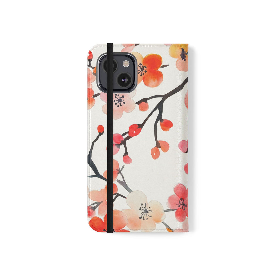 Red Floral Phone Folio Case