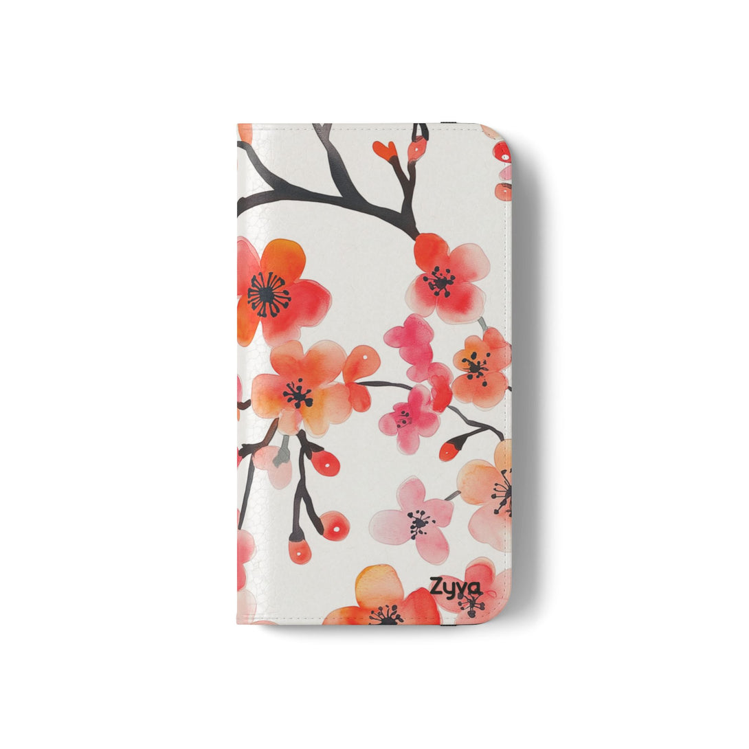 Red Floral Phone Folio Case