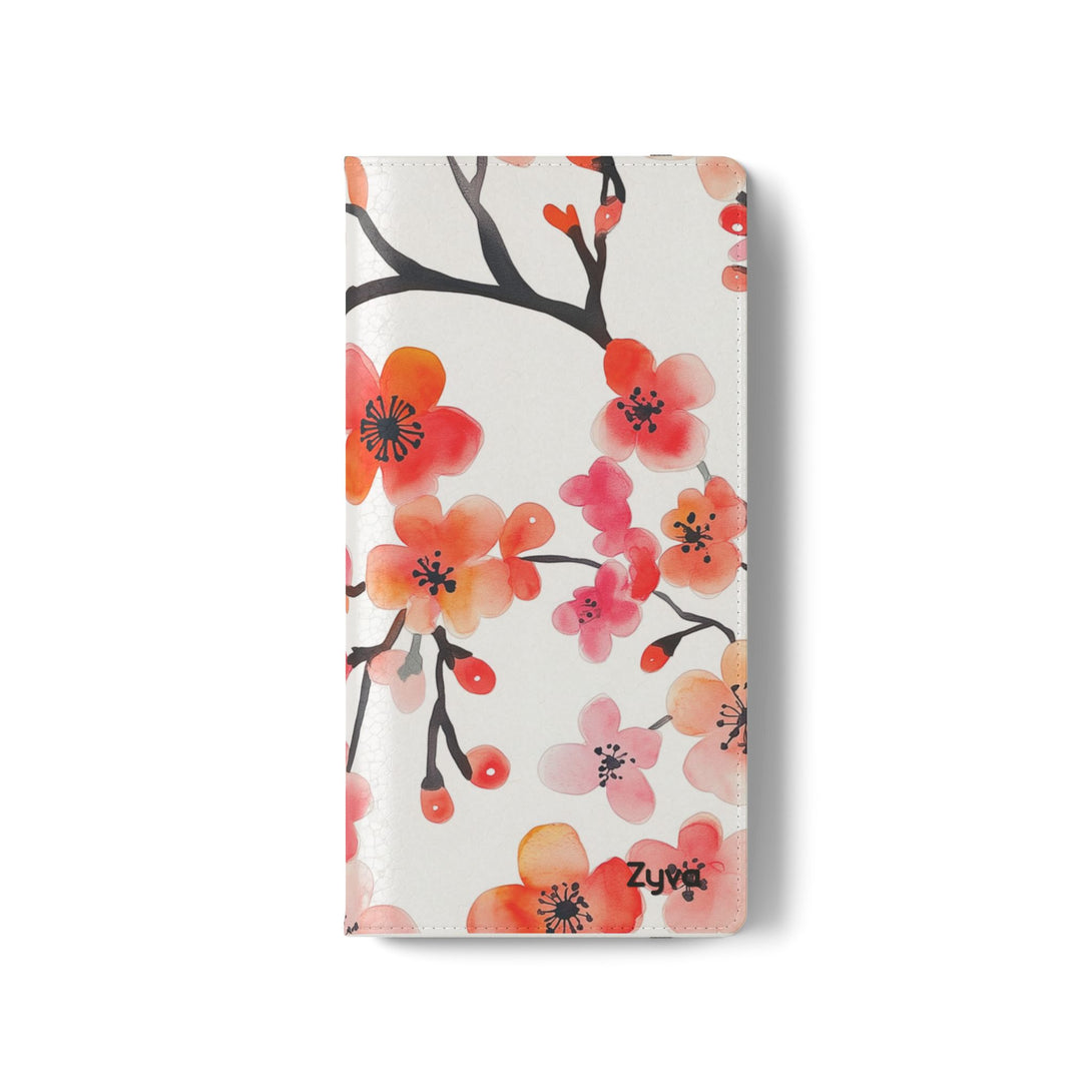 Red Floral Phone Folio Case