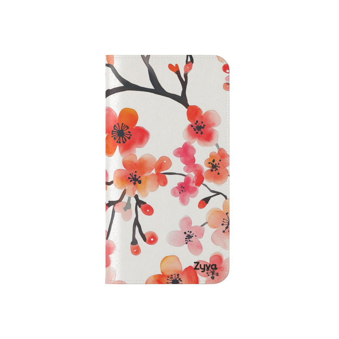 Red Floral Phone Folio Case