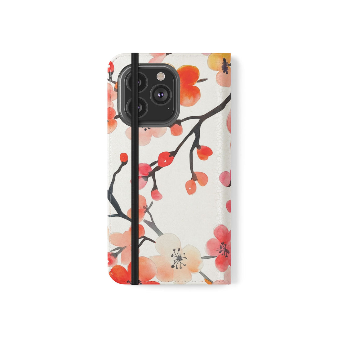 Red Floral Phone Folio Case