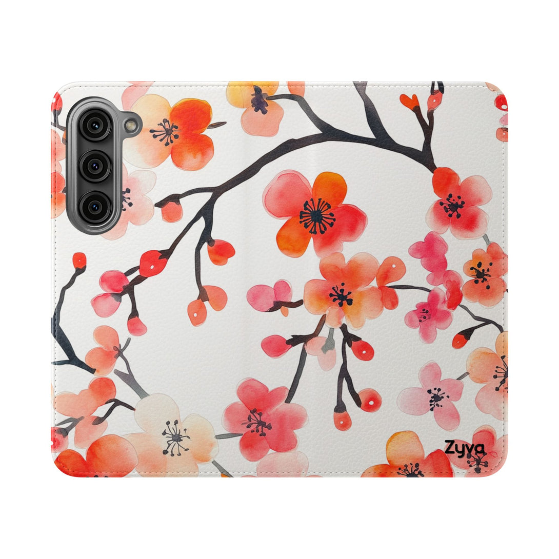 Red Floral Phone Folio Case