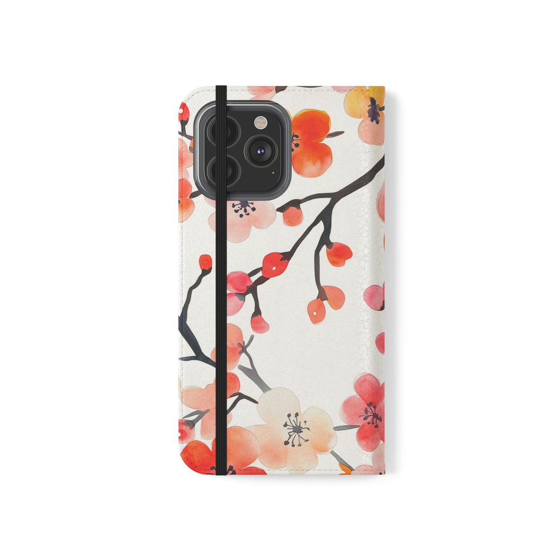 Red Floral Phone Folio Case