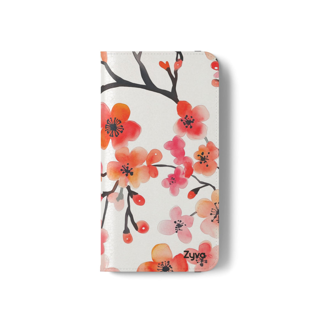 Red Floral Phone Folio Case