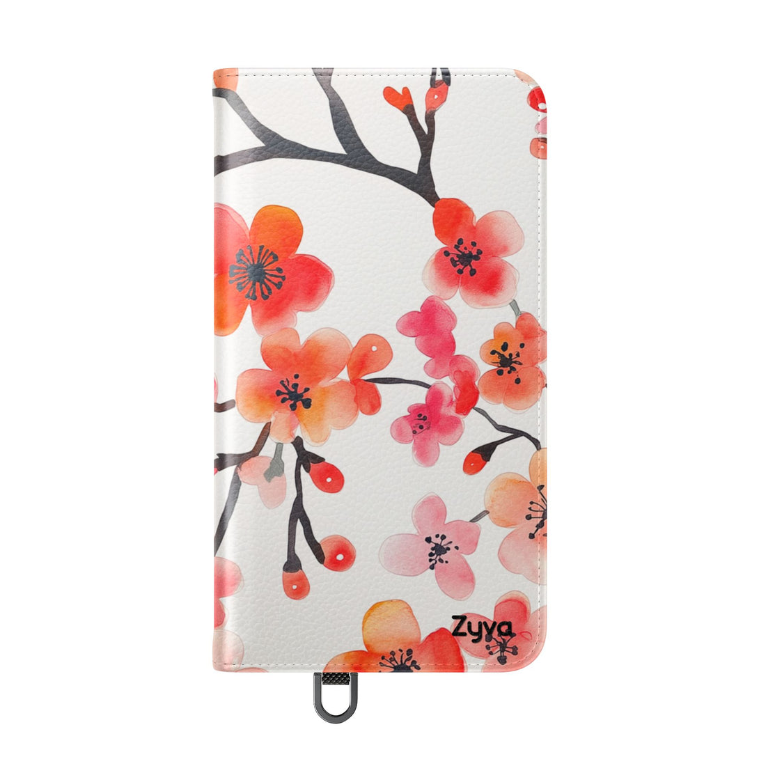 Red Floral Phone Folio Case