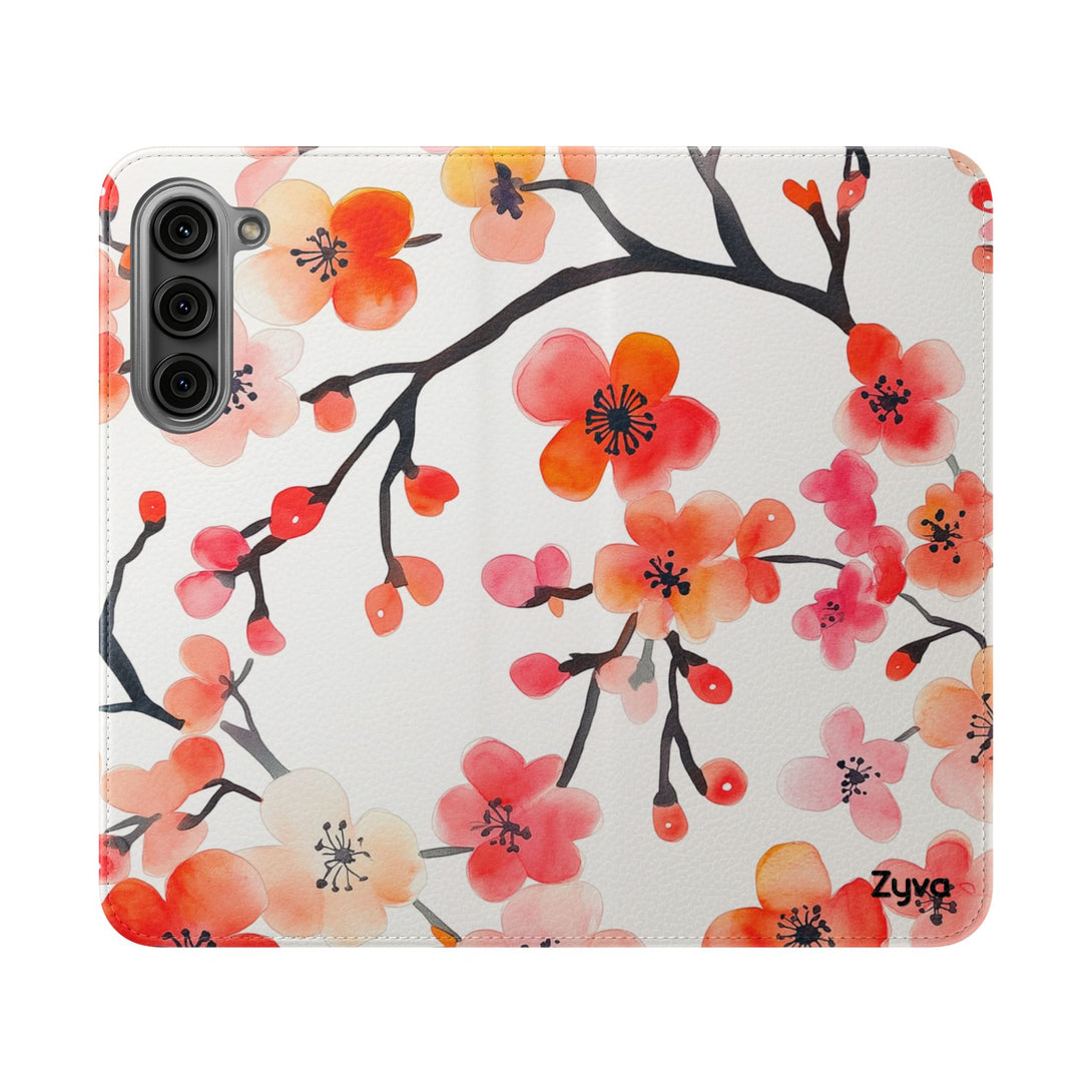 Red Floral Phone Folio Case