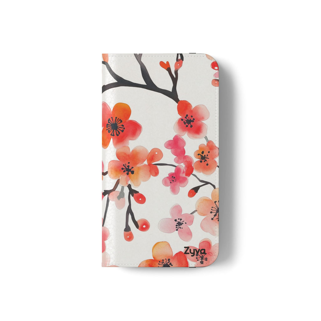 Red Floral Phone Folio Case