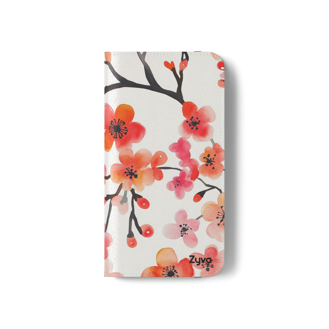 Red Floral Phone Folio Case
