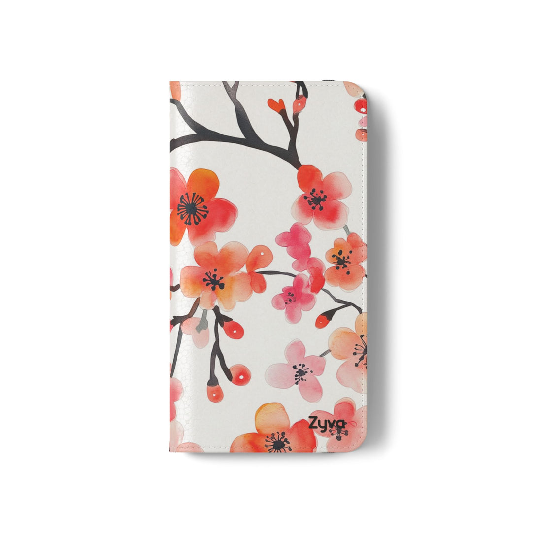 Red Floral Phone Folio Case