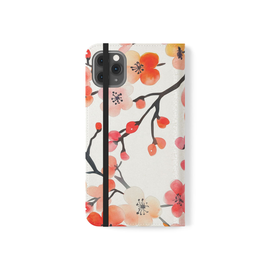 Red Floral Phone Folio Case