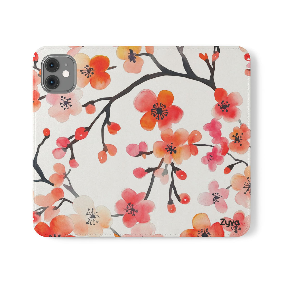Red Floral Phone Folio Case