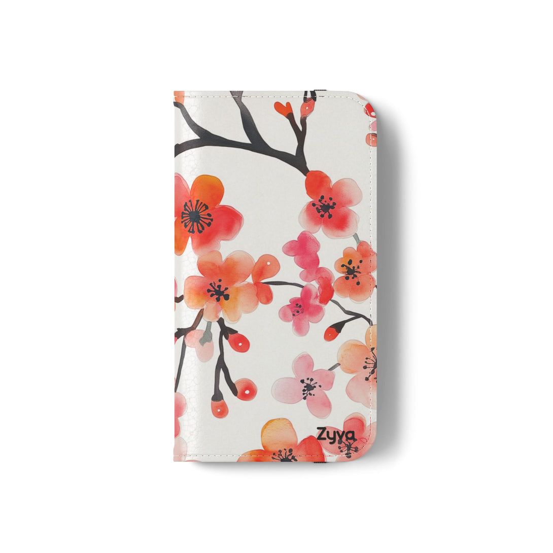 Red Floral Phone Folio Case