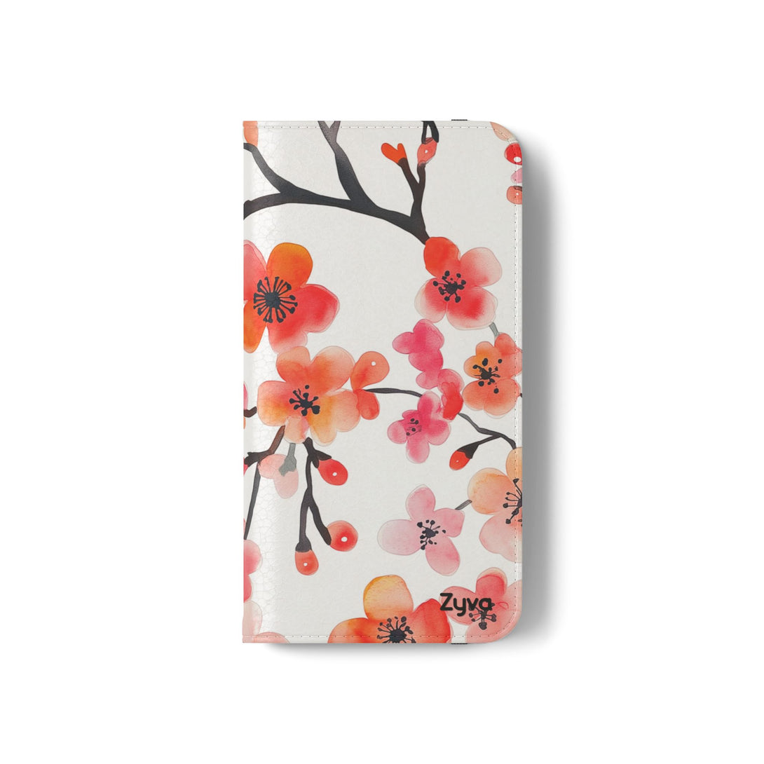 Red Floral Phone Folio Case