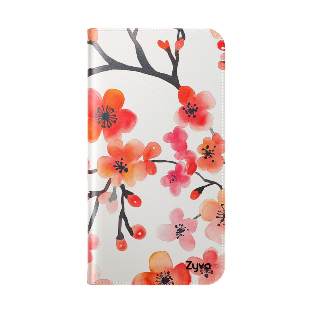 Red Floral Phone Folio Case