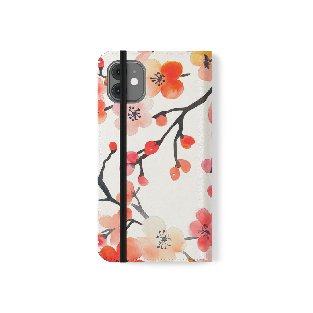 Red Floral Phone Folio Case