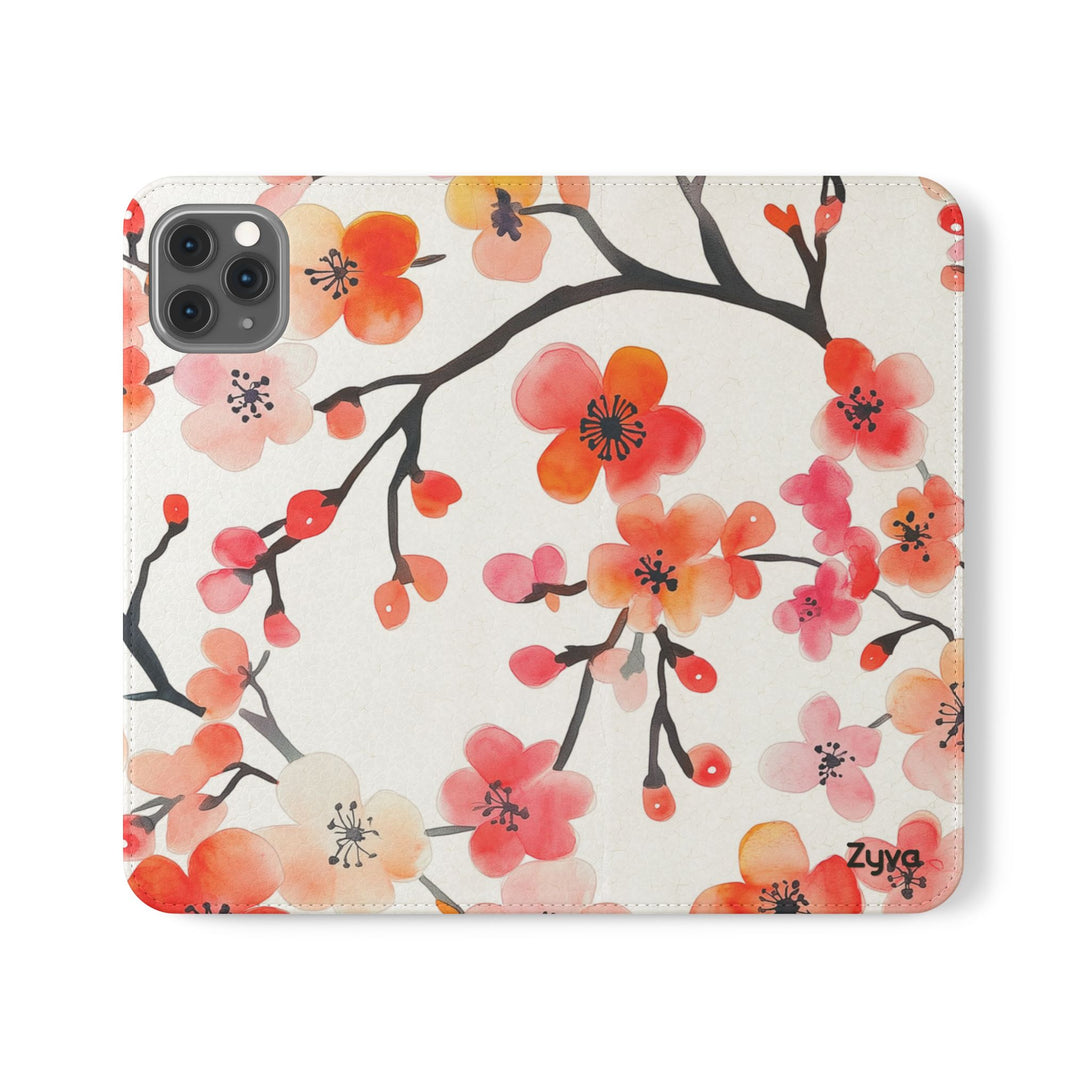 Red Floral Phone Folio Case