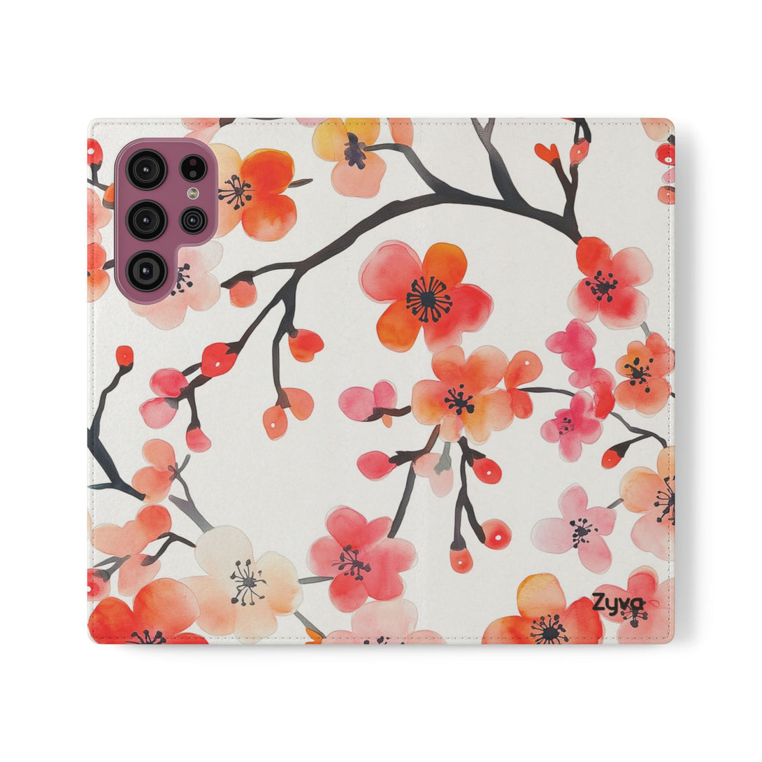 Red Floral Phone Folio Case