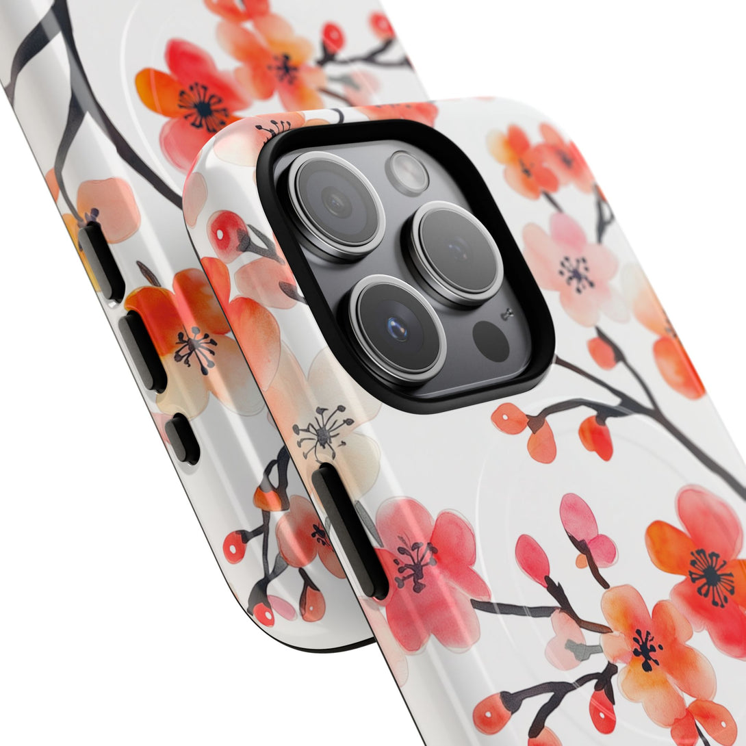 Red Florals iPhone MagSafe Case