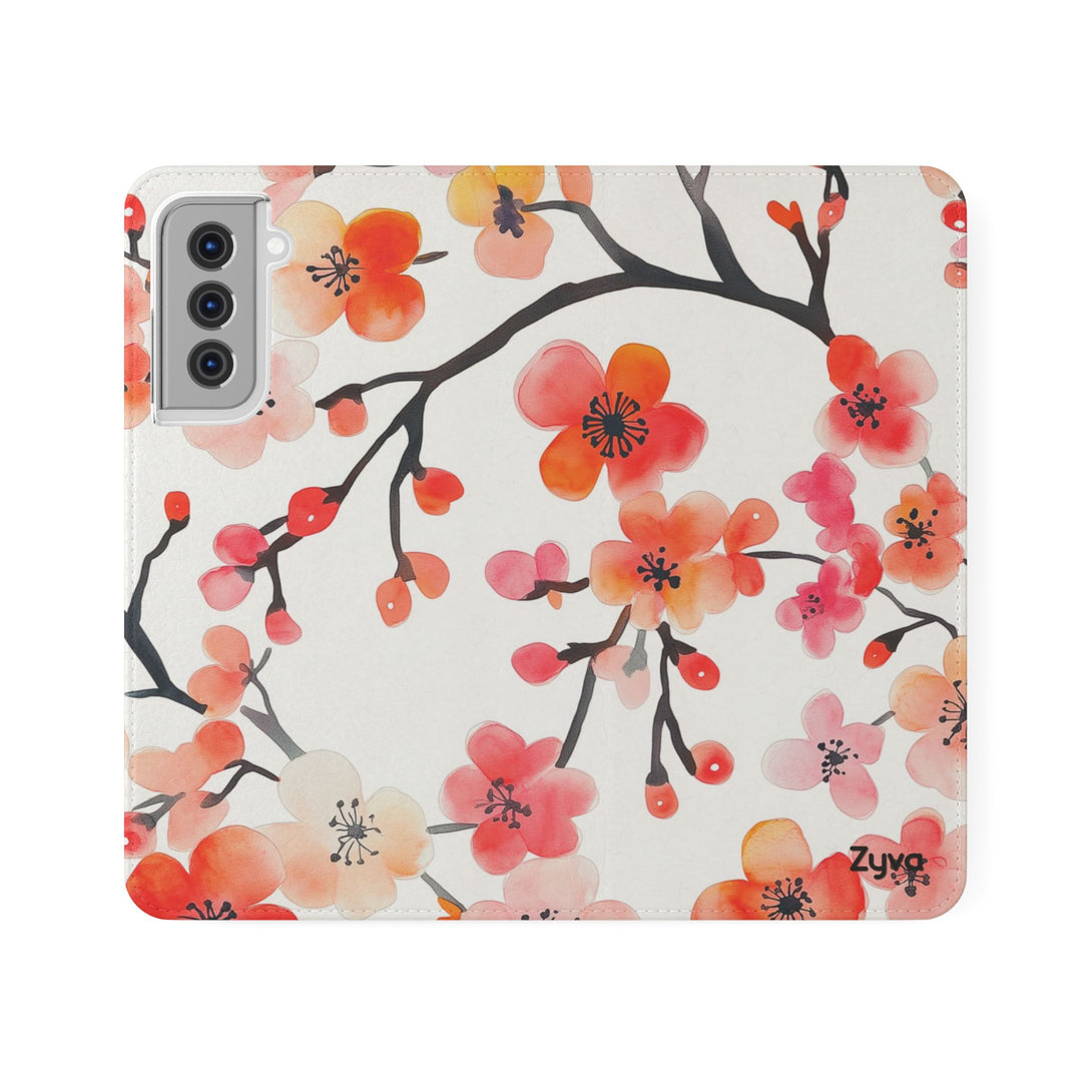 Red Floral Phone Folio Case